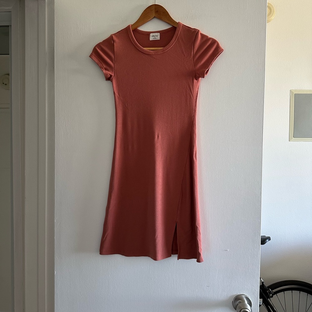 Aritzia Wilfred Free Orange Tencel Pillar Dress size XS EUC - Picture 3 of 7